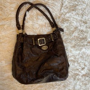 Brown Bucket Bag with Gold detailing